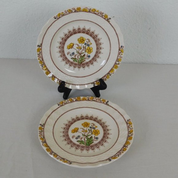 Lot of 2 Spode Buttercup New Black Backstamp Bread Butter Plate 6.5 in England - Picture 5 of 9